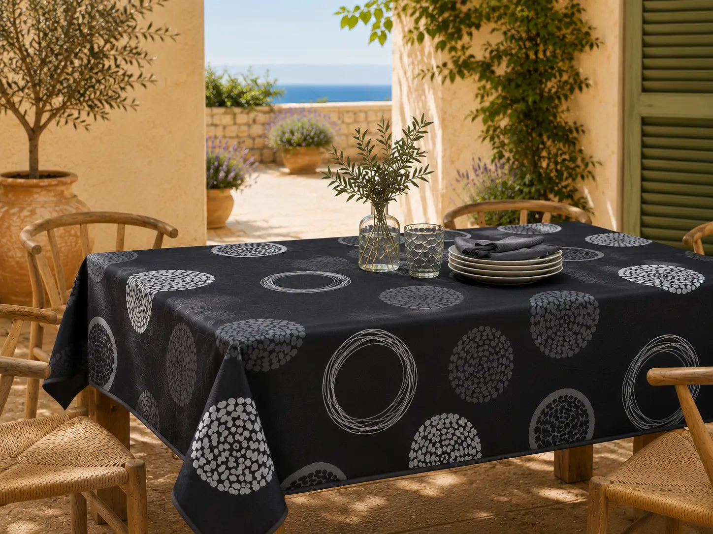 Mantel Antimanchas Stamp Black