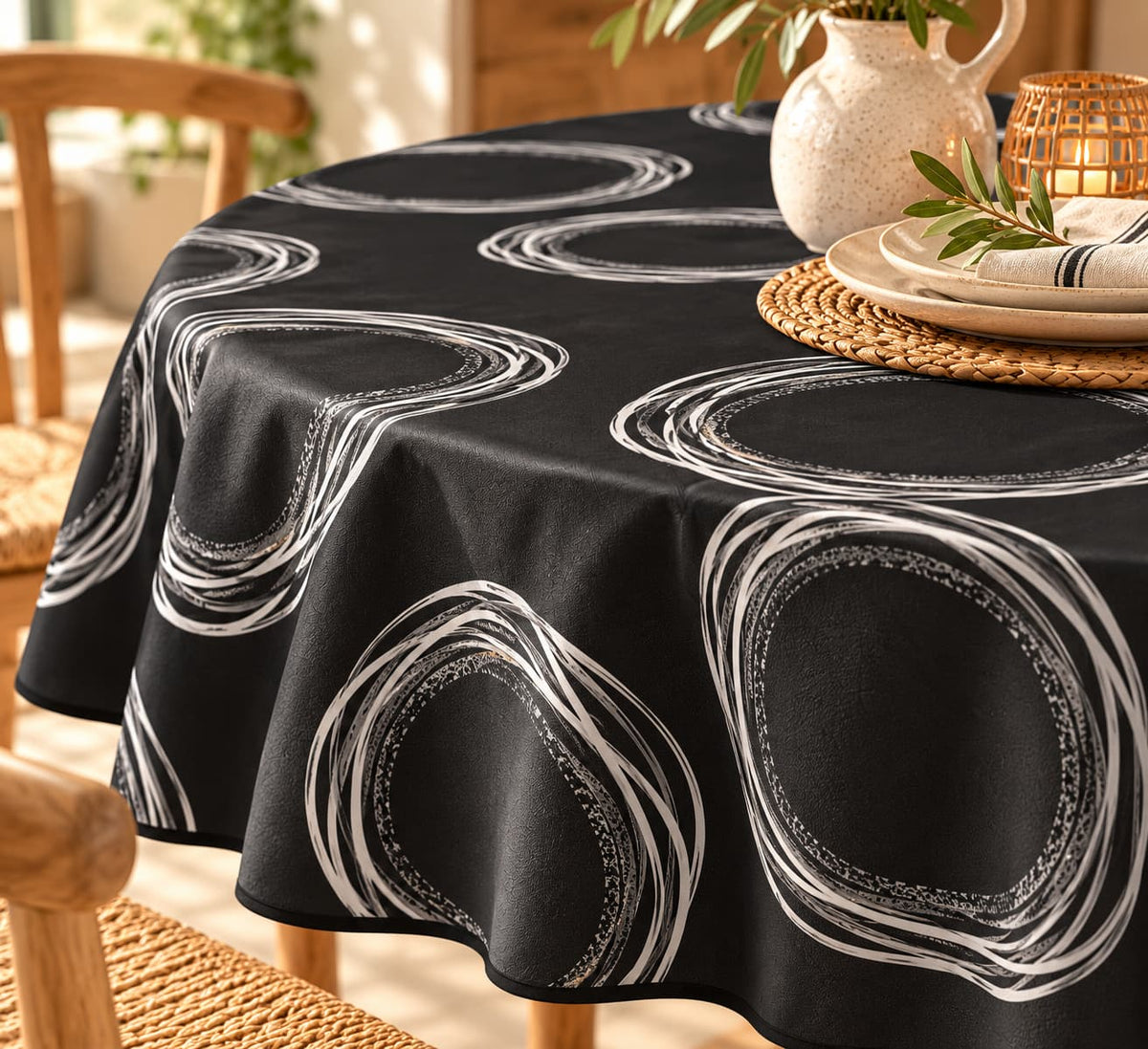 Mantel Antimanchas Brillo Black