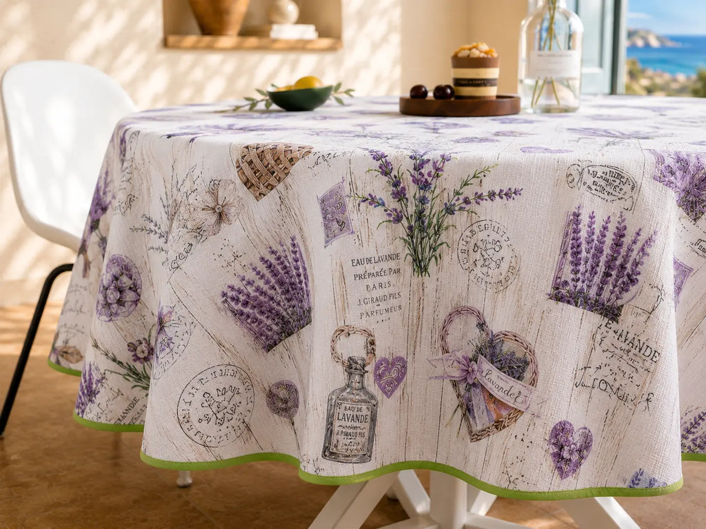 Mantel Antimanchas Corazon Lavanda