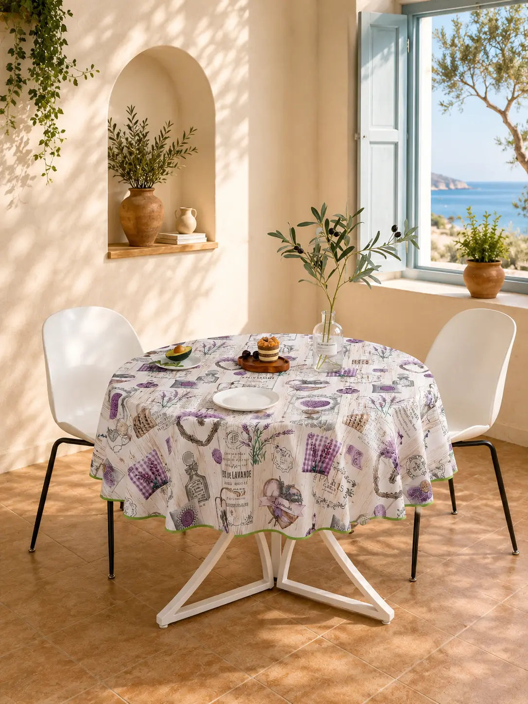 Mantel Antimanchas Corazon Lavanda