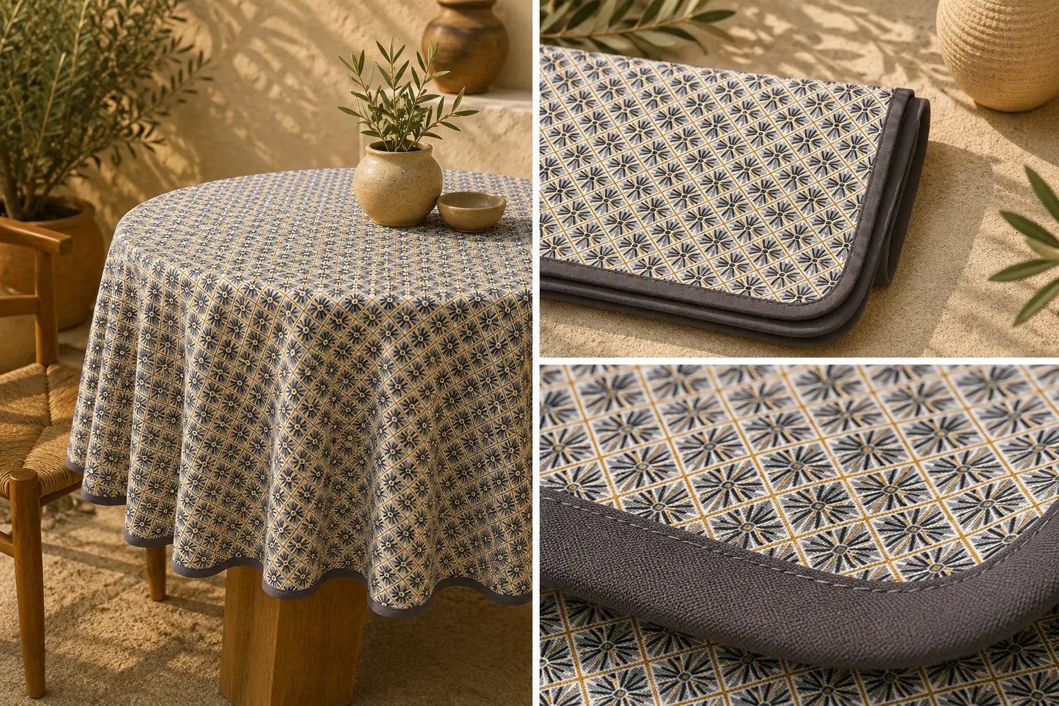 Mantel Antimanchas Print Grey