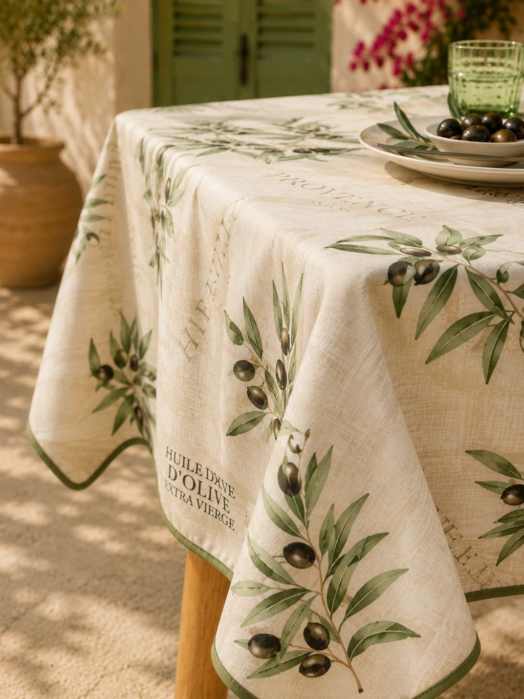 Mantel Antimanchas Olivas Beige
