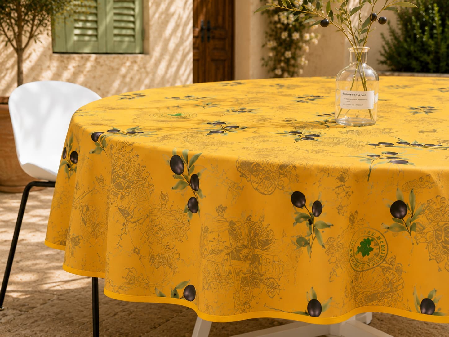 Mantel Antimanchas Olivo Amarillo