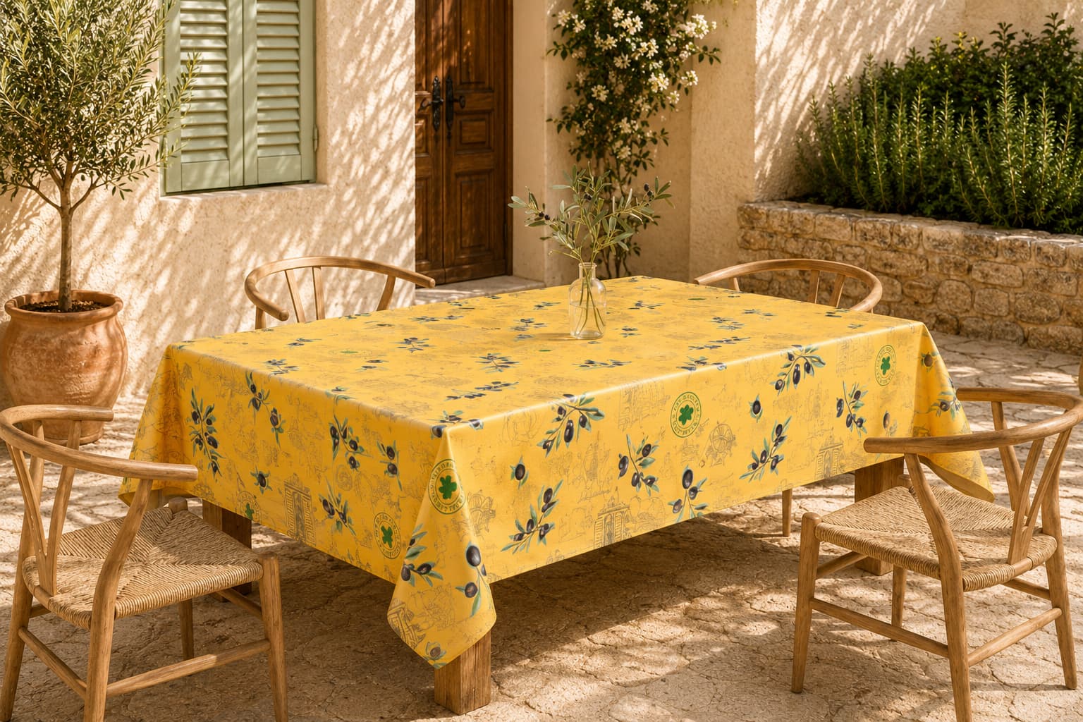 Mantel Antimanchas Olivo Amarillo