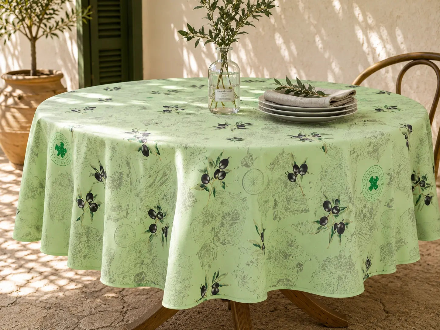 Mantel Antimanchas Olivo Verde