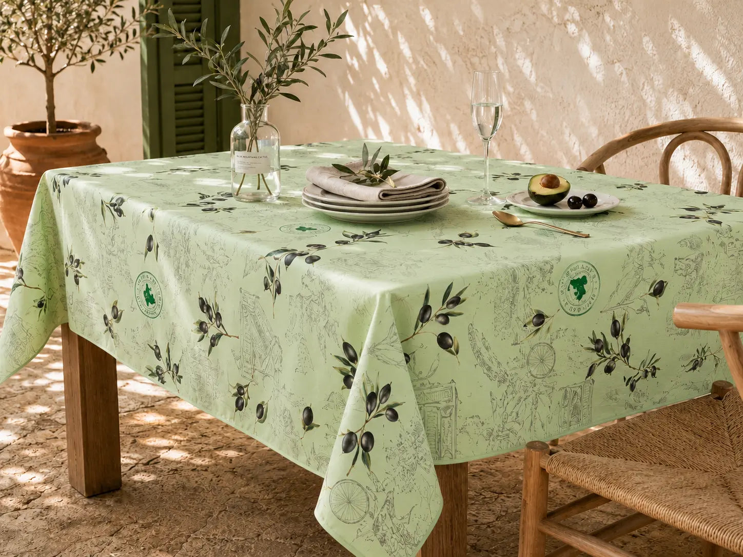 Mantel Antimanchas Olivo Verde