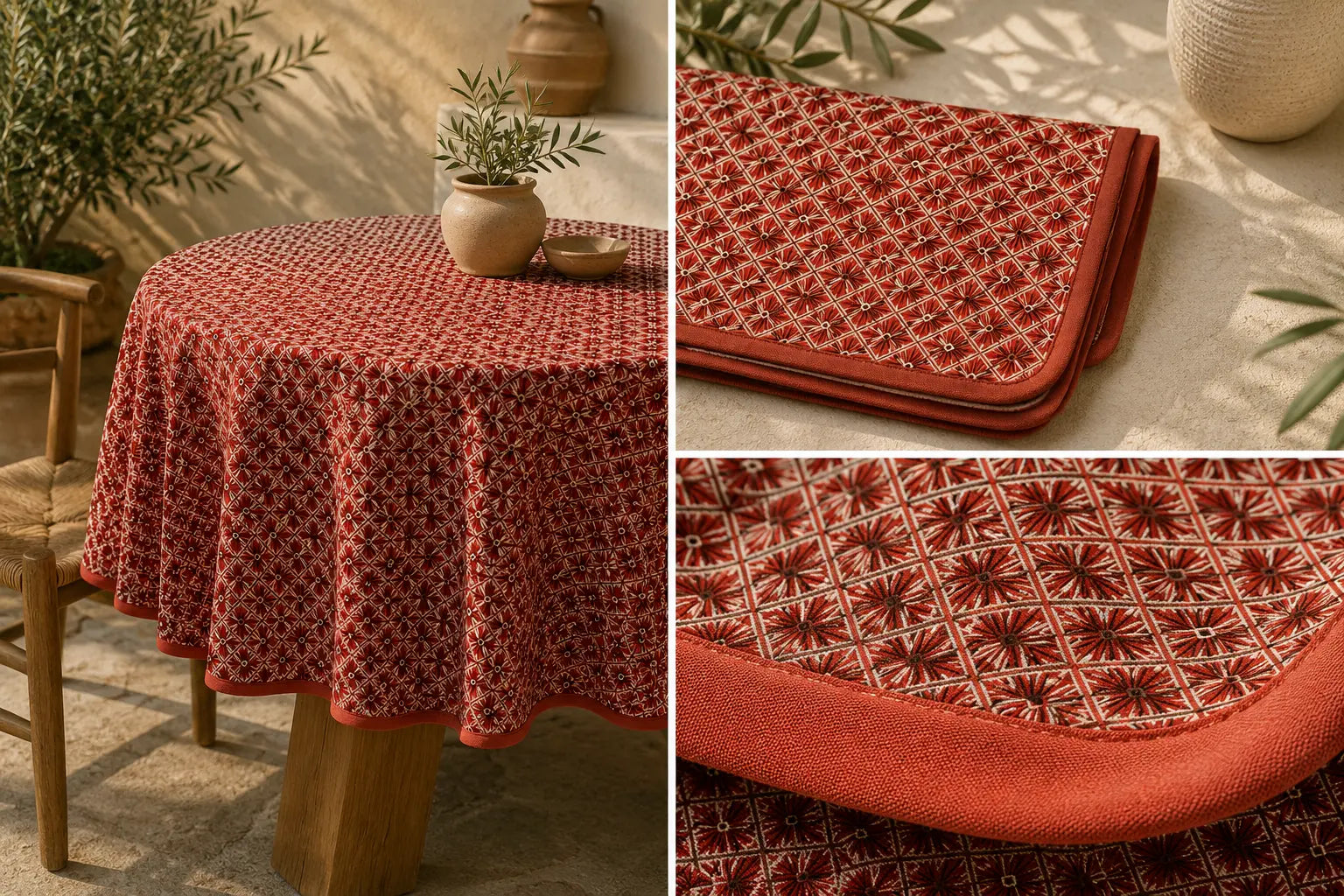 Mantel Antimanchas Print Terracota