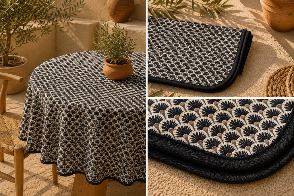 Mantel Antimanchas Waves Black