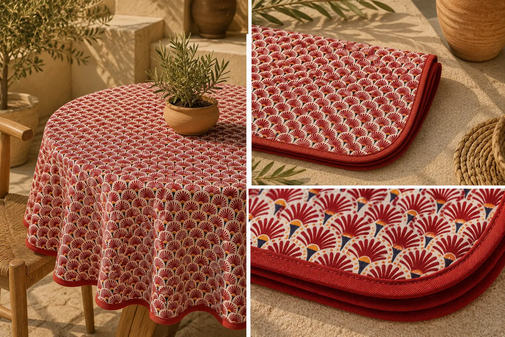 Mantel Antimanchas Waves Red
