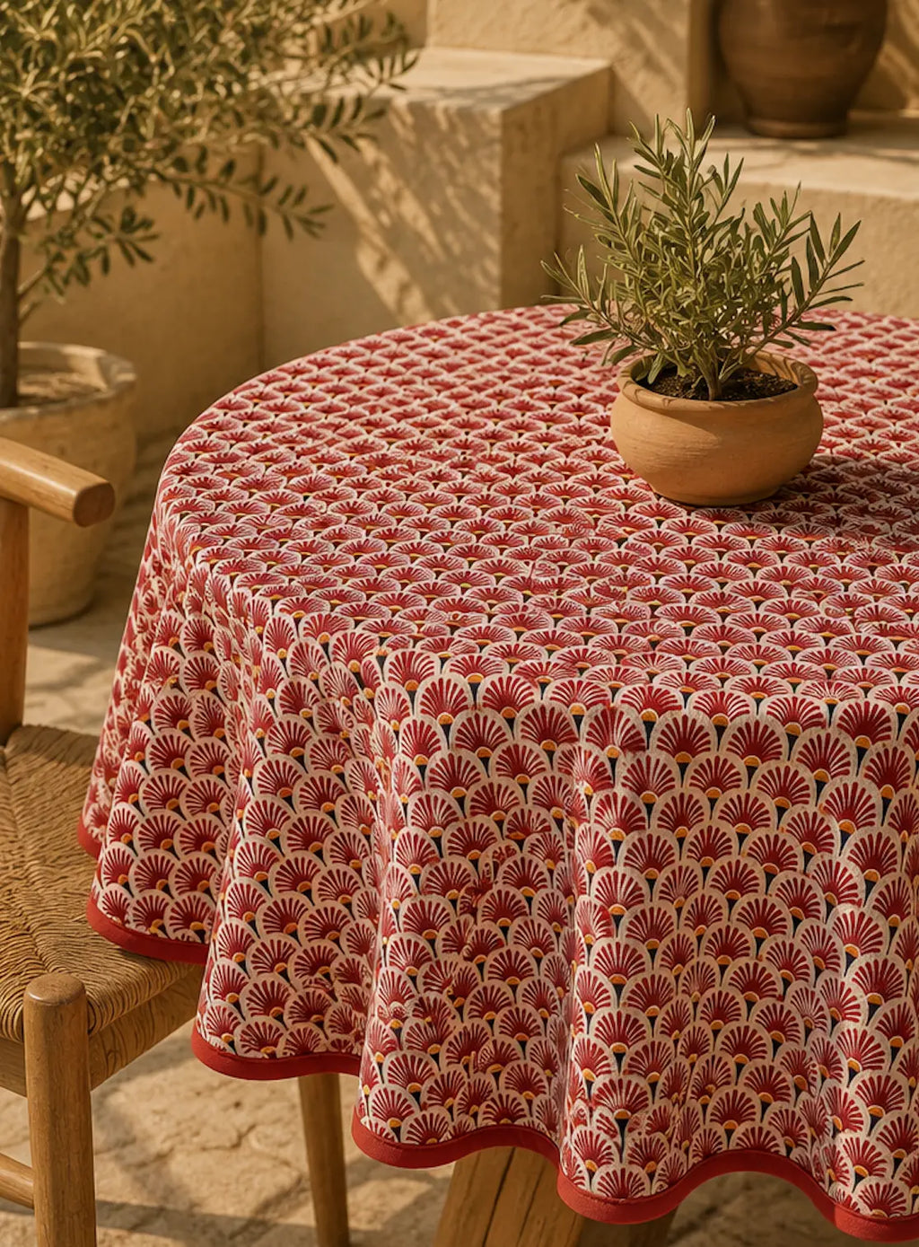 Mantel Antimanchas Waves Red