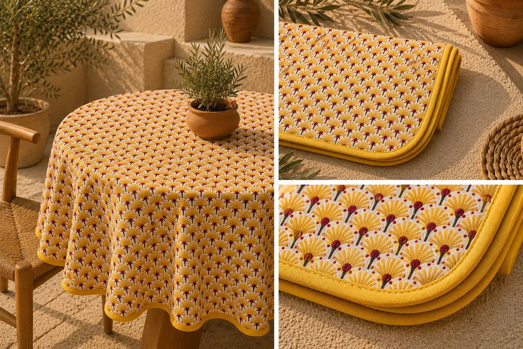 Mantel Antimanchas Waves Yellow