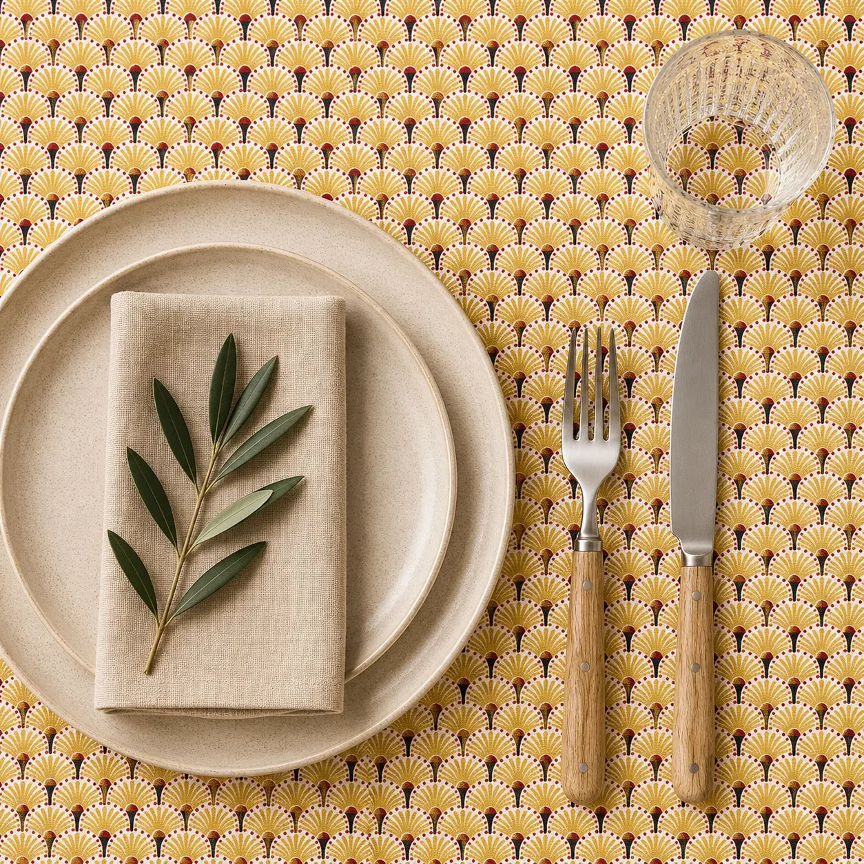 Mantel Antimanchas Waves Yellow