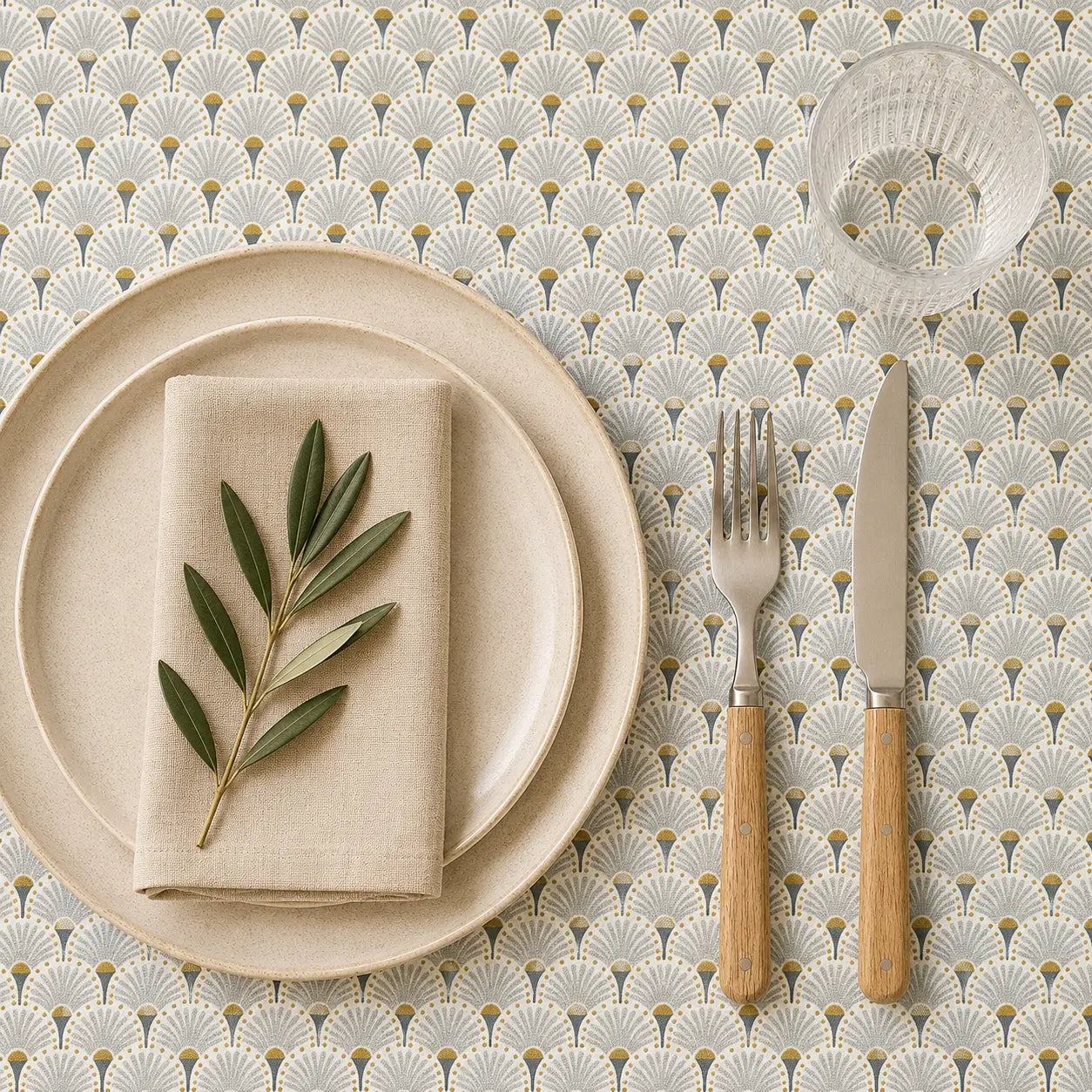 Mantel Antimanchas Waves Grey